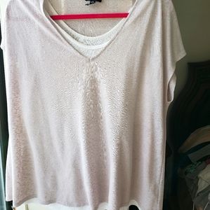 Layered cream and white top, loose fit